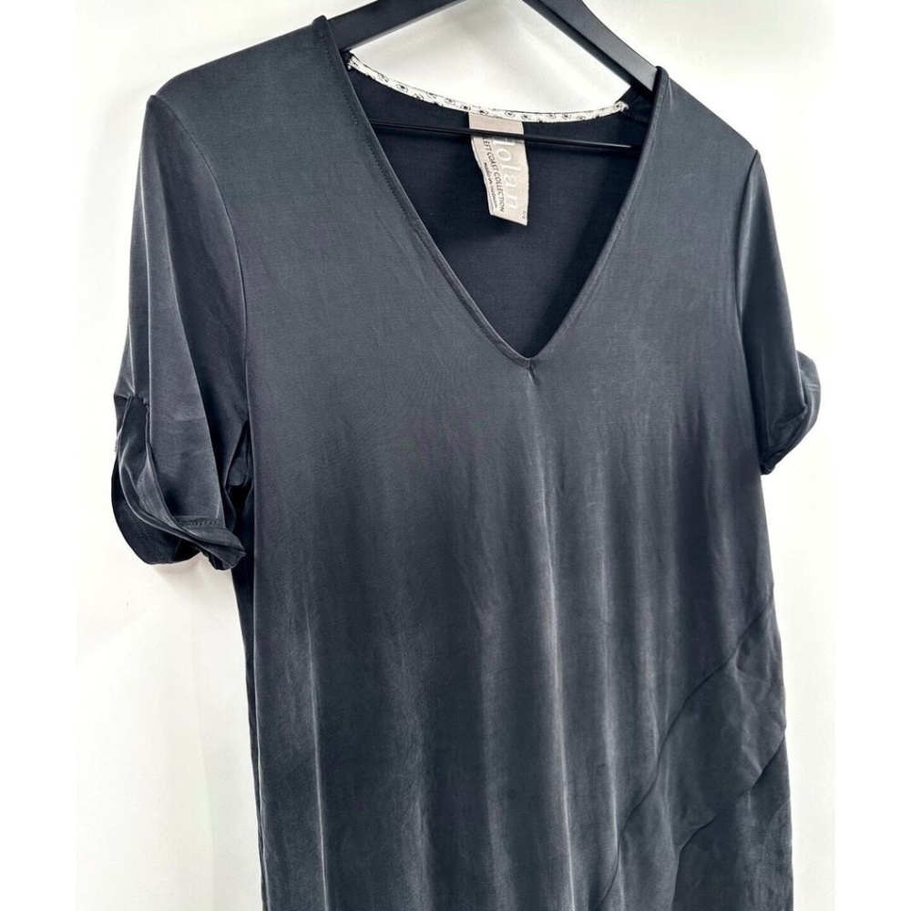 Anthropologie Dolan Left Coast Plunge Faded Black Tunic Dress Size M